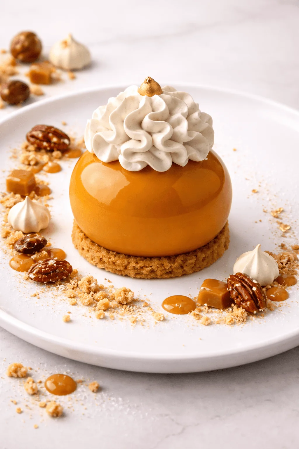 Mousse de galleta María con interior de natillas especiadas y chantilly de speculoos